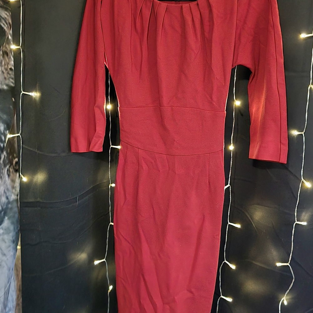 Trina Turk Long Sleeve Red Dress